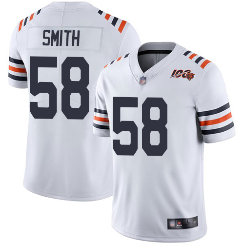 Men Chicago Bears #58 Smith White 100th Anniversary Nike Vapor Untouchable Player NFL Jerseys
